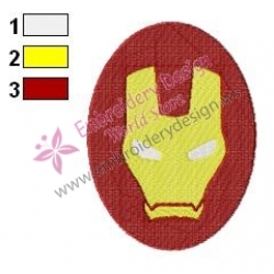 Head of Iron Man Embroidery Design 02